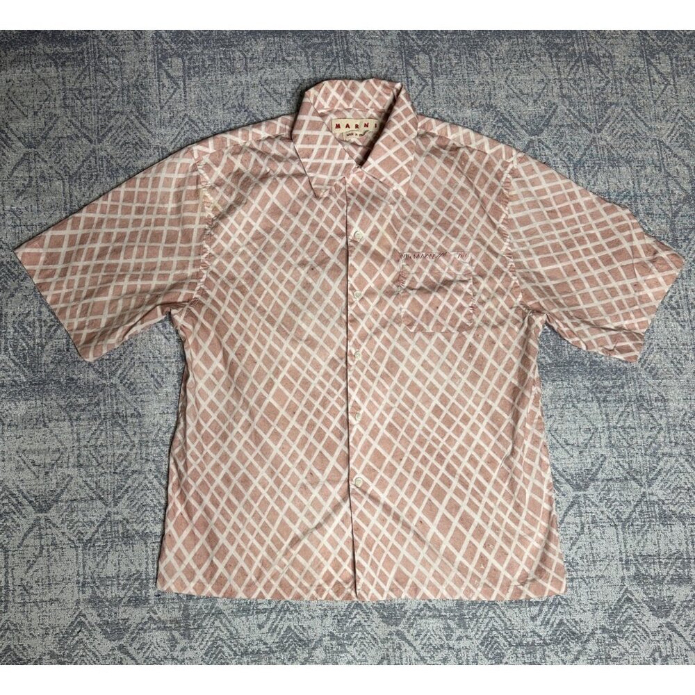 Marni Printed Logo Cotton-poplin Shirt Pink